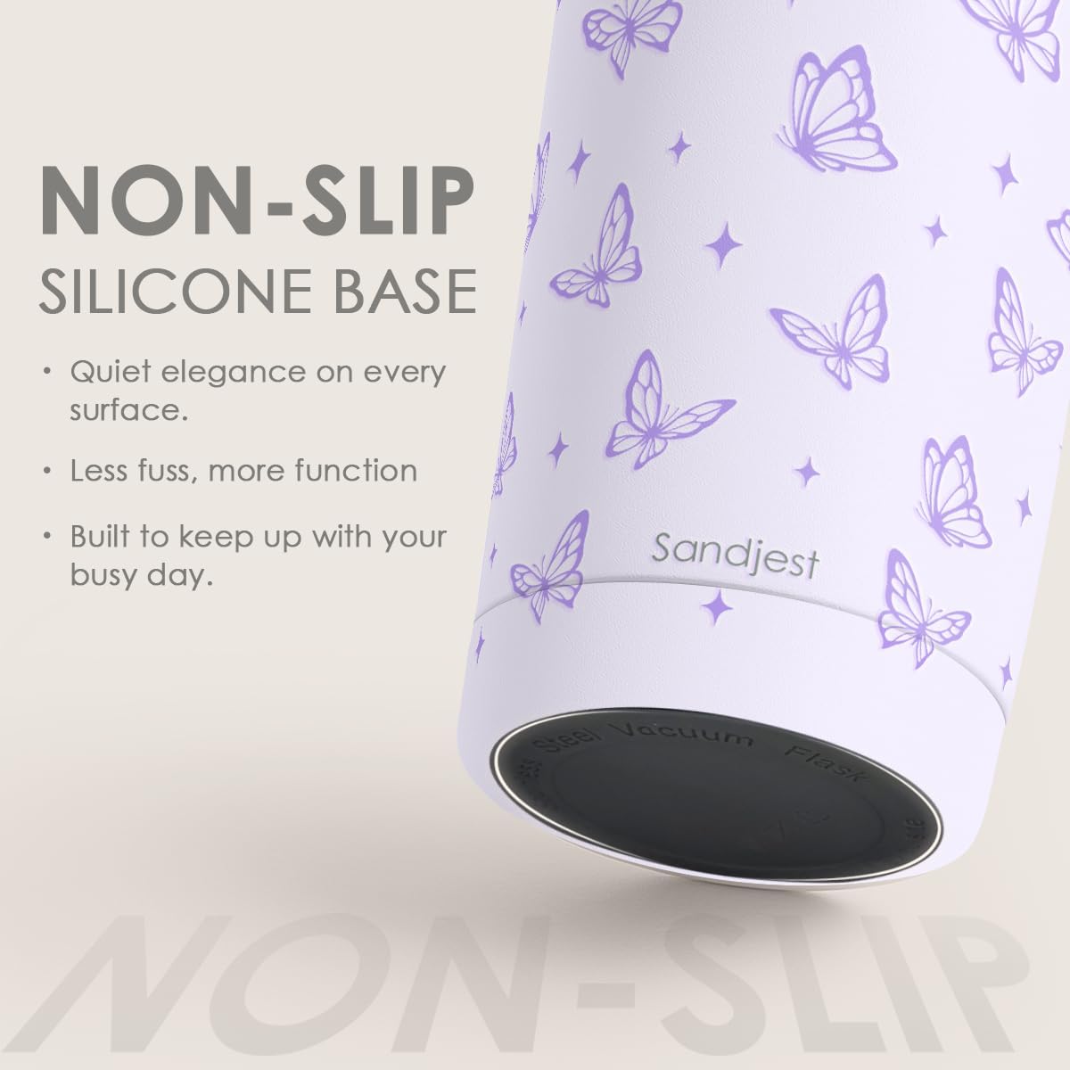 SANDJEST Butterfly Tumbler 20oz, Stainless Steel Travel Cup with Lid, Insulated Coffee Mug, Butterfly Gifts for Women Girls Friends Sisters on Birthday Christmas - Image 4