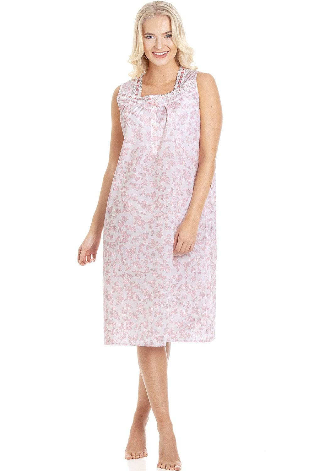 Camille Women's   Pink Floral Print Sleeveless Nightdress in Size 22/24, BrandAlley