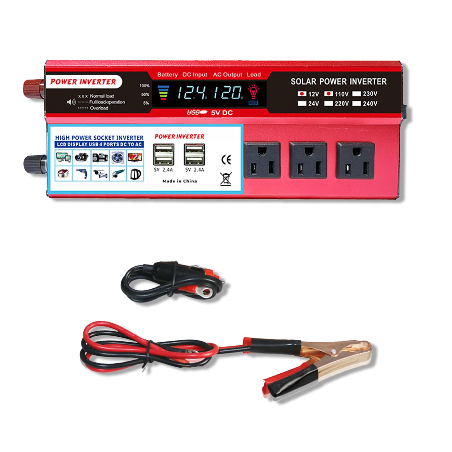 Amazon.co.jp: インバーター 24V 定格 1000W 最大2000W瞬間出力 DC24V 