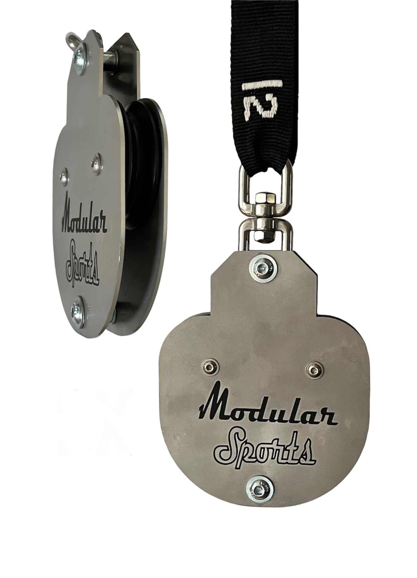 ModularSports drehbare Umlenkrolle Doppel 2er Set aus Edelstahl/Outdoor Umlenkrolle Stahlseil bis 10 mm/Boot, Segel, Fitness Seilrolle 330 kg Tragkraft/robuste Flaschenzug Umlenkrolle
