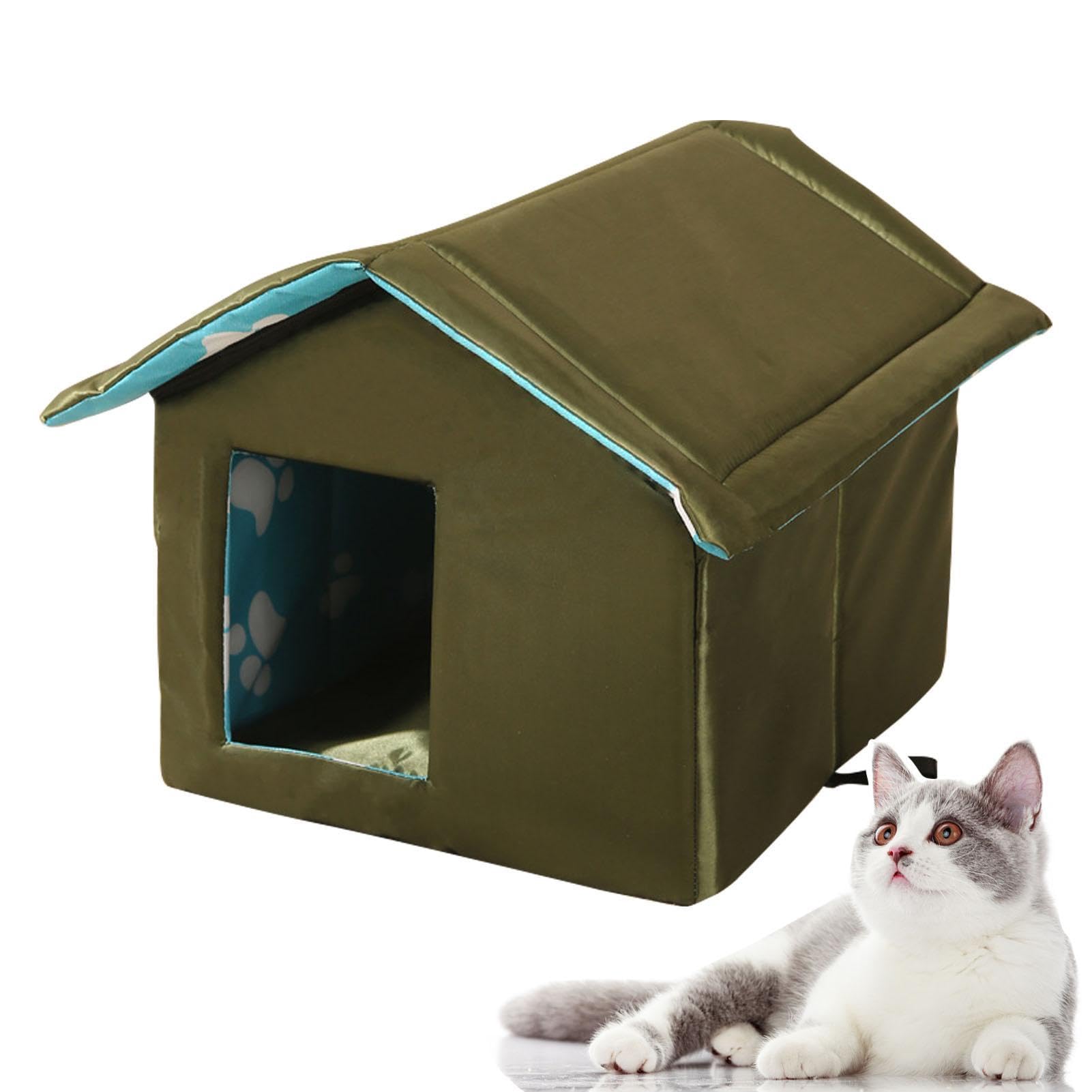 Maison pour chat extérieur hiver pliable avec tapis amovible