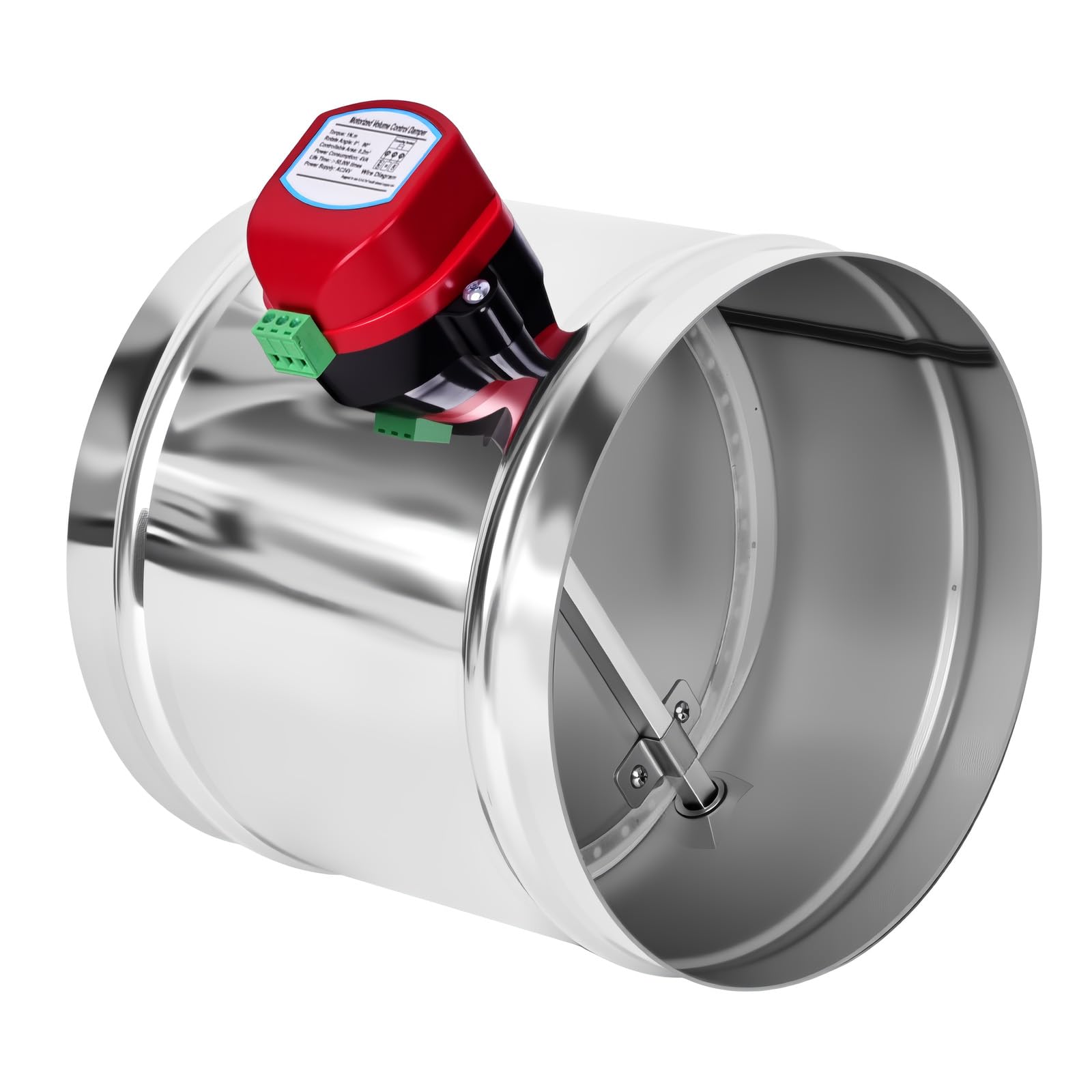 Photo 1 of ZOWZEA 8" Motorized Duct Damper,On/Off Backdraft Damper Control, Stainless Steel Airflow Control Damper for HVAC System, 24V AC