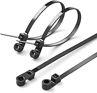 XINGO 110 Pack 7.5 Inch Black Heavy Duty Zip Ties with Screw Hole Mount, 75 lbs Strength Nylon Cable Ties Indoor Outdoor