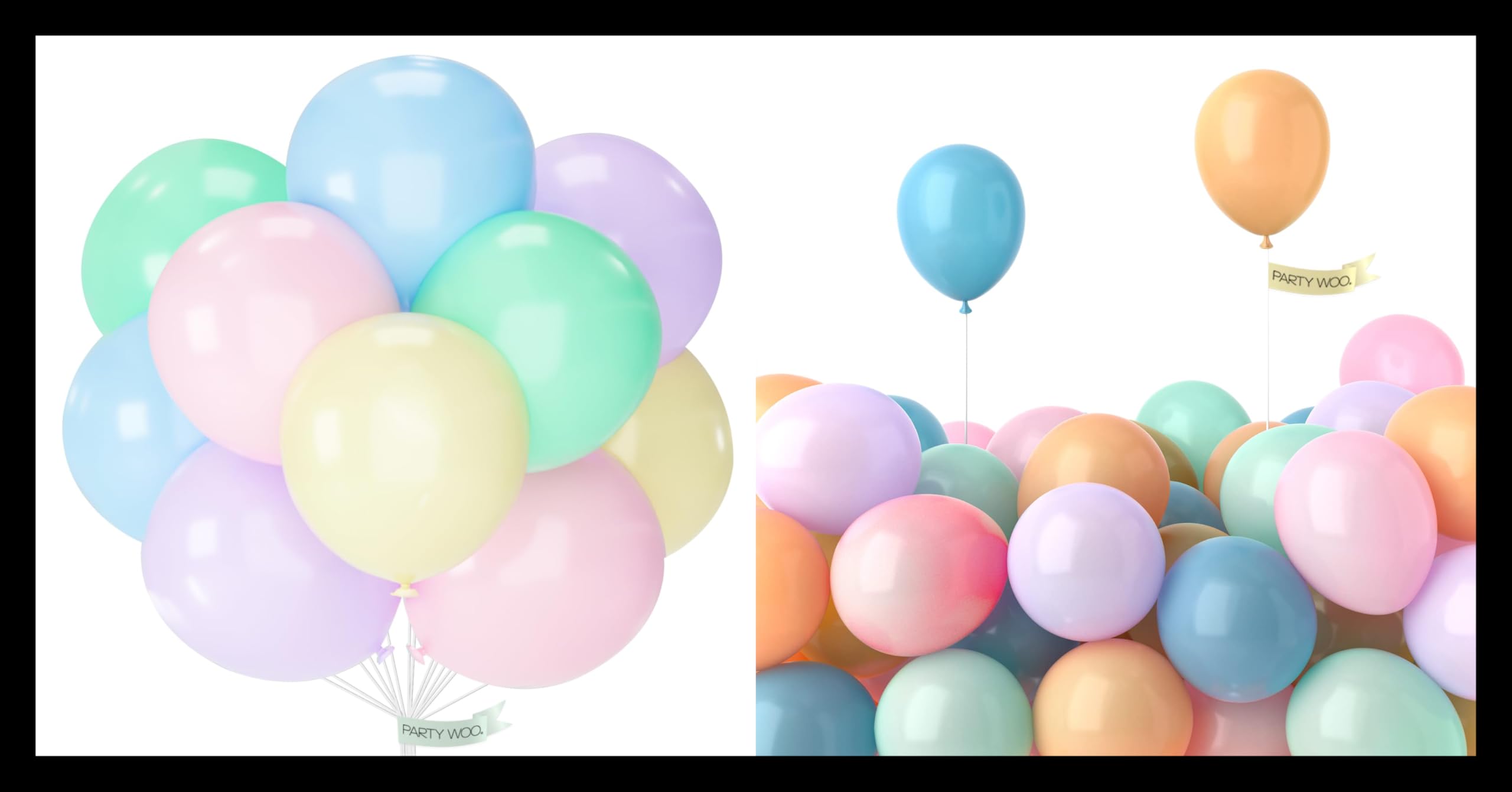 PartyWoo Pastel Balloons 20 pcs and PartyWoo Pastel Balloons 120 pcs