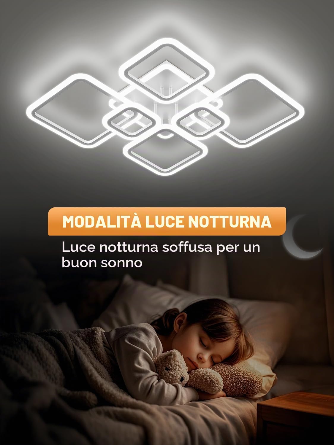 Plafoniera LED Soffitto Moderna Dimmerabile,120W Lampada da Soffitto con Telecomando & APP,3000K-6500K Plafoniera con Funzione di Memoria,Quadrata Lampada er Soggiorno Camera da Letto Cucina, Bianco