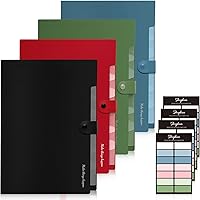 Vista 17 de SKYDUE - Organizador de carpetas expandibles de 8 bolsillos, carpetas expandibles con bolsillos, organizador de documentos portátil