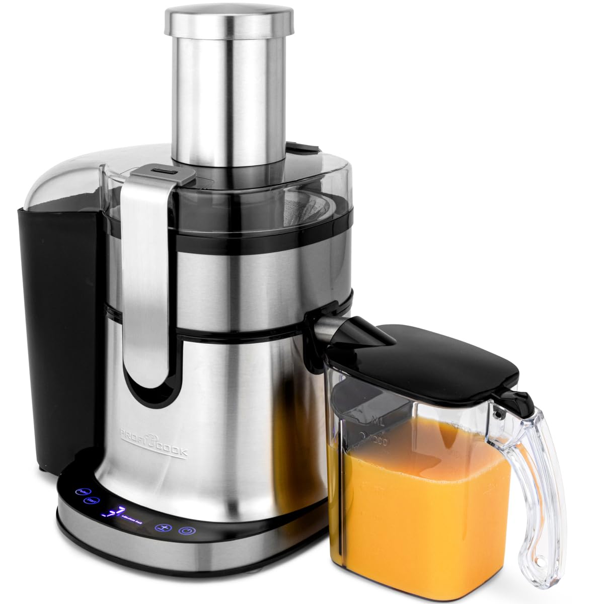 PROFI COOK PC-AE 1156 - Centrifugeuse Professionnelle - Bol 1 litre - 5 vitesses - Fonction turbo - Commande tactile - Affichage LED - 800 Watts - Couleur Argent et Noir