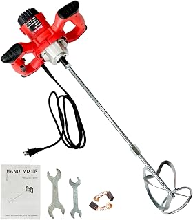 Dremvoist 2100W Handheld Electric Cement Mixer - 6-Speed Portable Mortar Mixer for Mud, Paint, Grout, Plaster & More