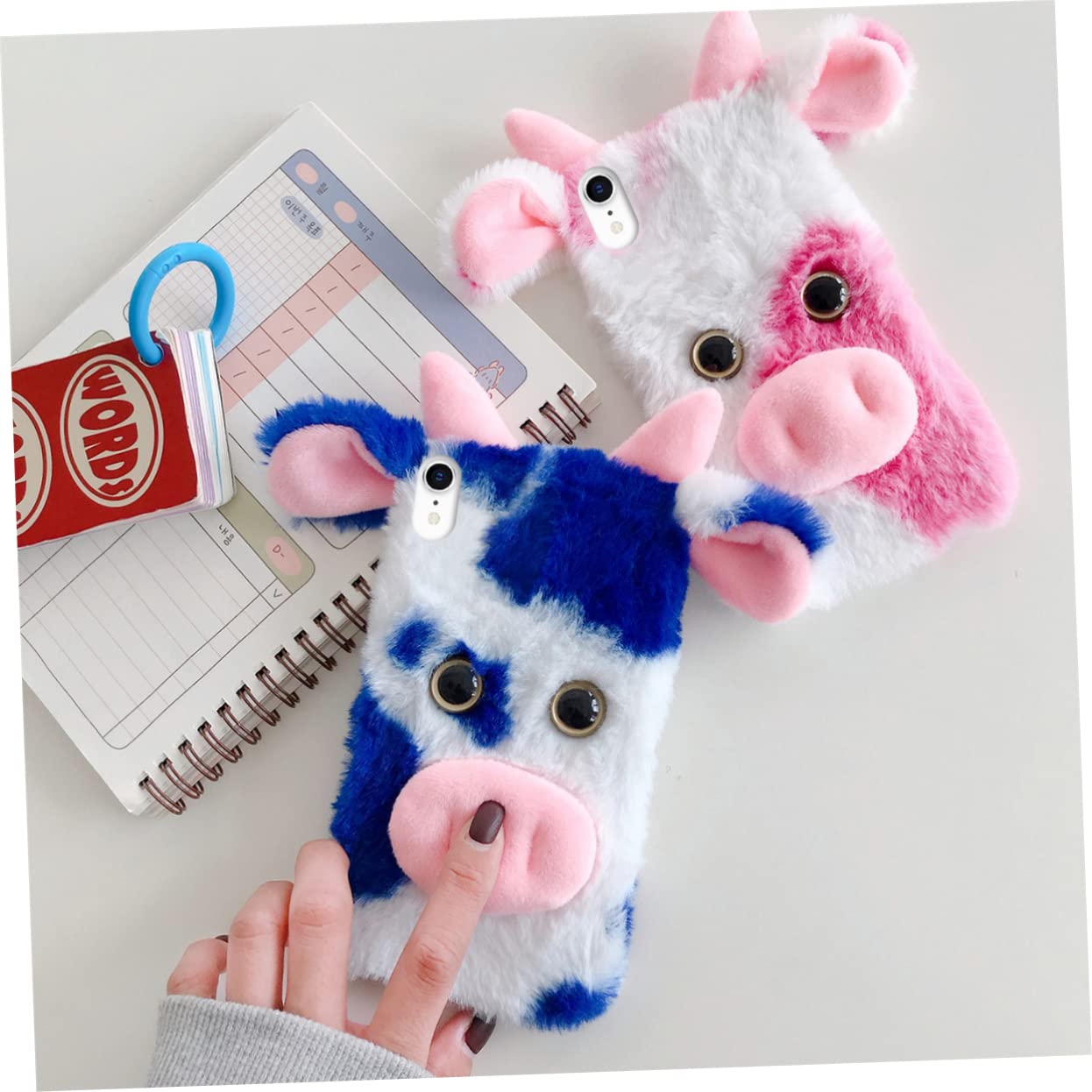 OSALADI 3stücke Fluffy Plush Cow Handyhülle Aus TPU Und Plüsch Kompatibel Mit rutschfest Stoßfest Süßes Cartoon-Design Idealer Schutz Für Unterwegs Langlebig Und Praktisch