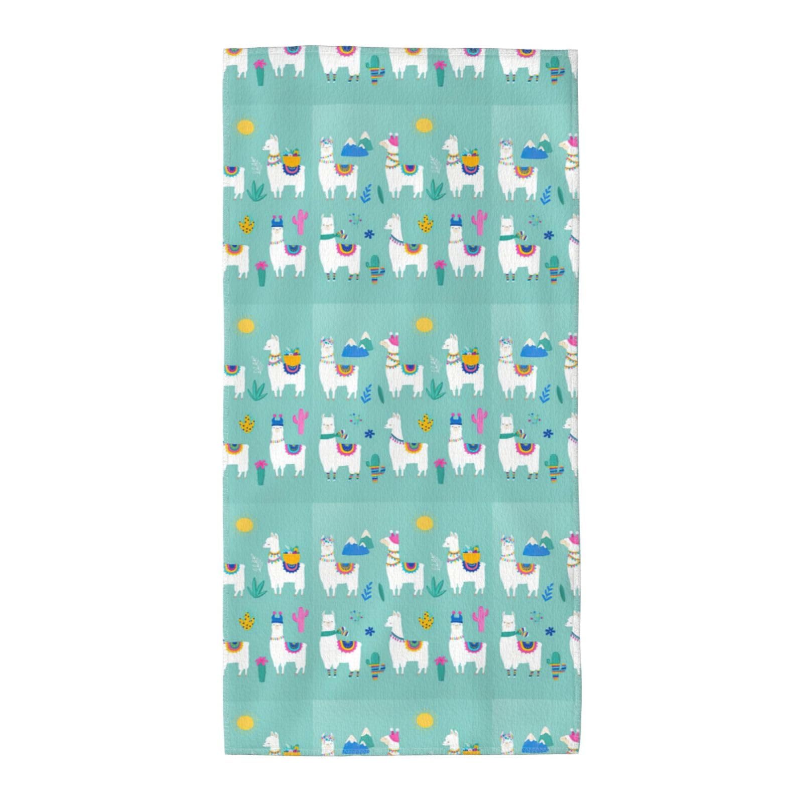 WYCZHY Alpaca Llama Printed Quick Dry Beach Towel For Camping Travel Vacation