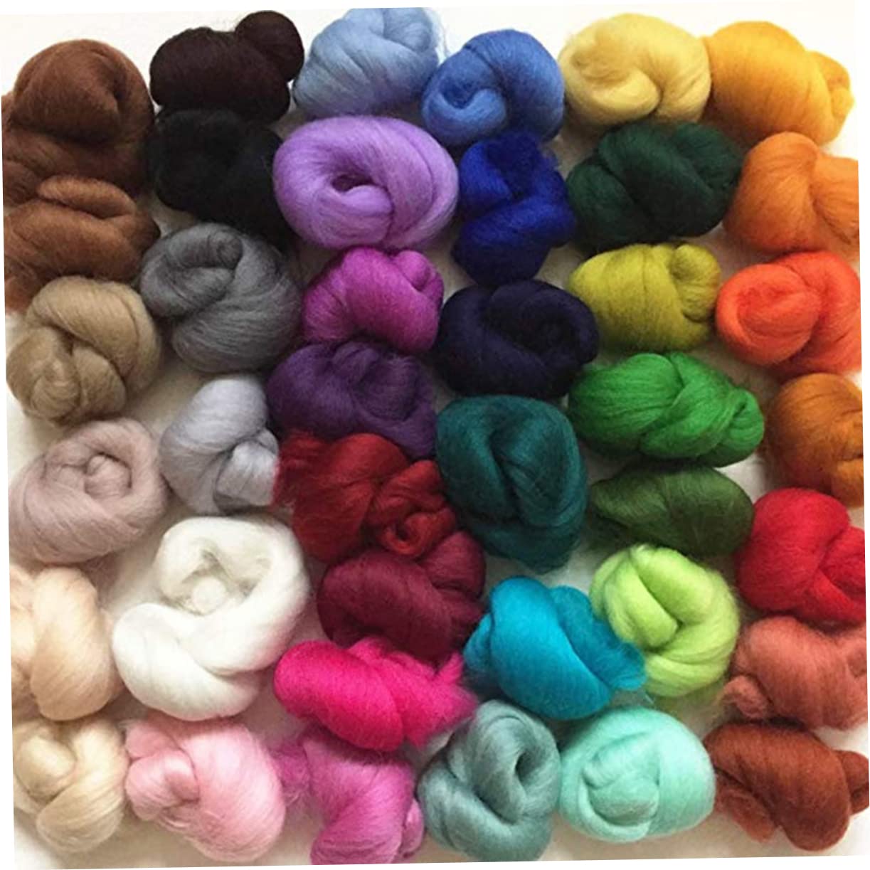 Lurrose 10g Filzwolle zum Filzen Bunte Wollfasern Merino-Wolle Nadelfilzwerkzeug Nassfilzzubehör DIY-nähzubehör für Spielzeug und Textilien