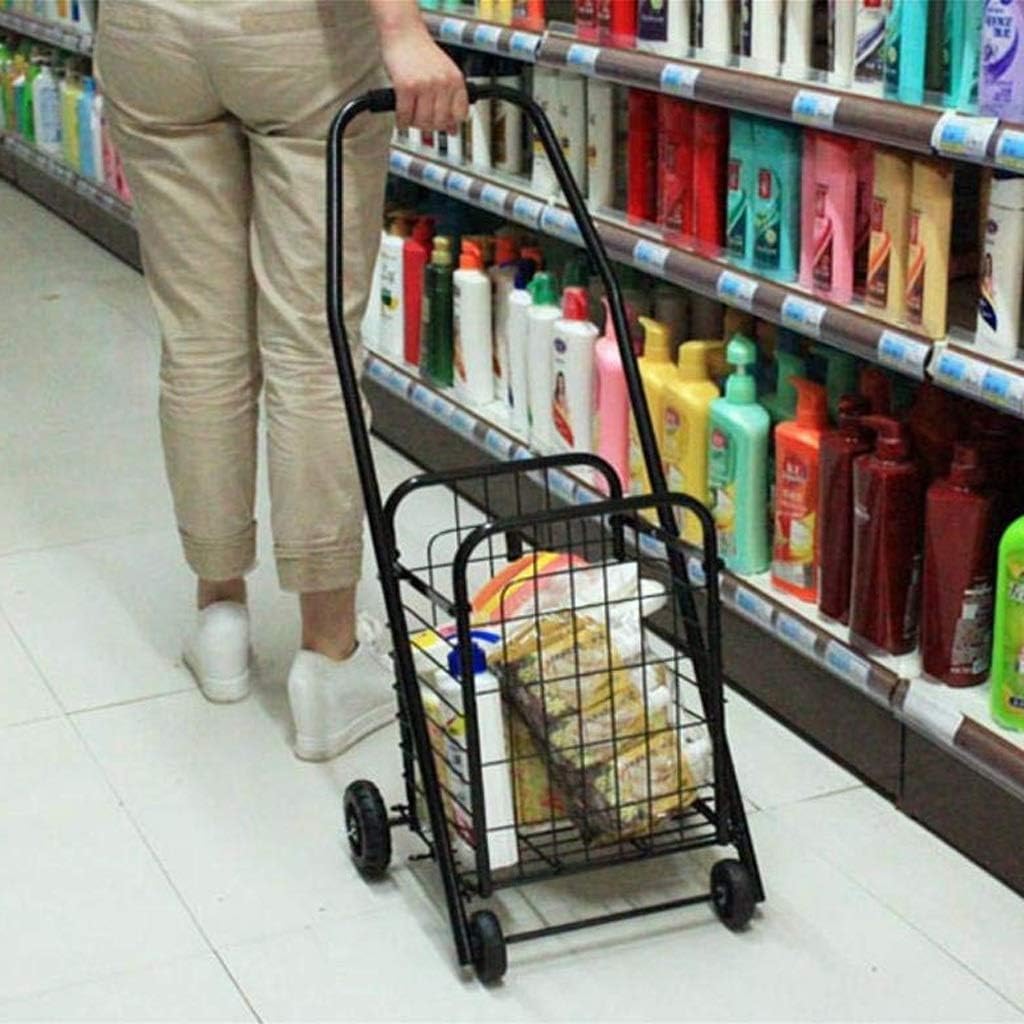 Folding Shopping Cart, Stair Climbing Trolly Grocery Laundry Utility with Wheel Removable Waterproof Canvas Bag