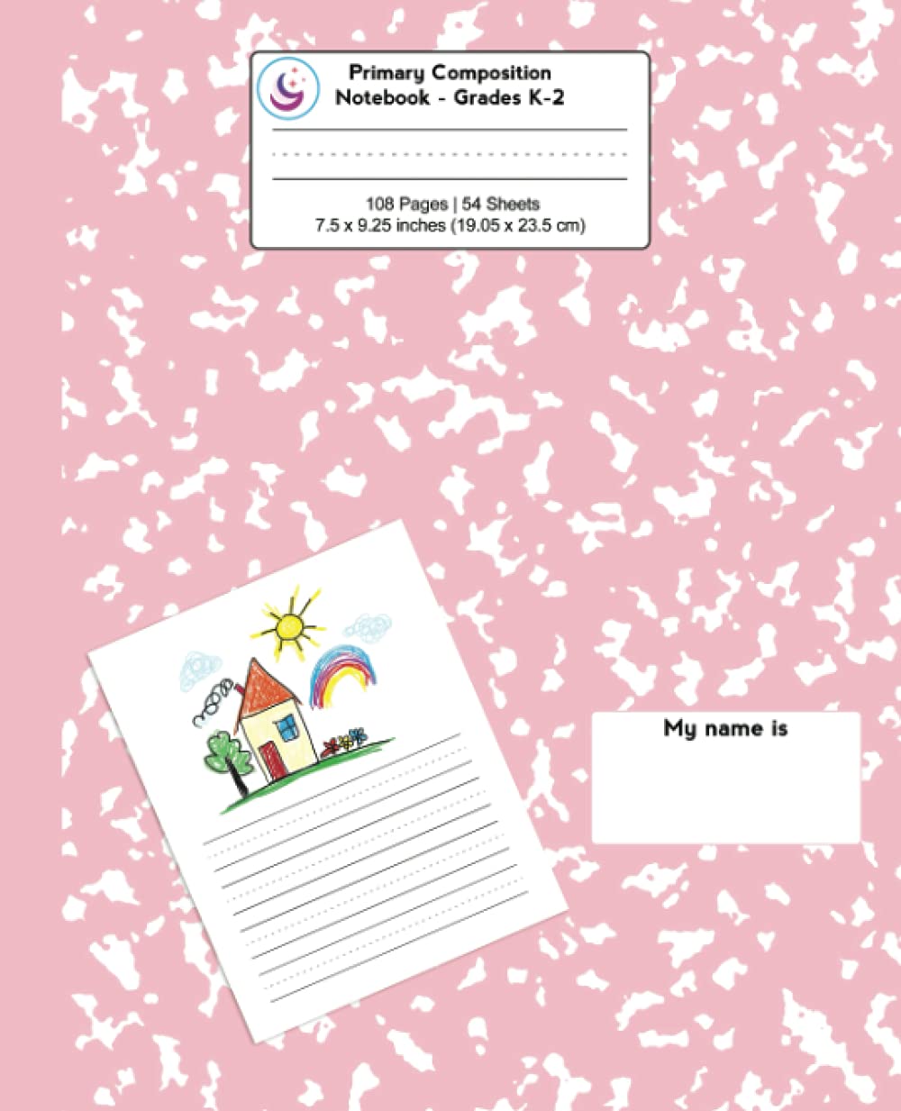 Primary Composition Notebook: Pink Marble, Grades K-2 Kindergarten Writing Journal