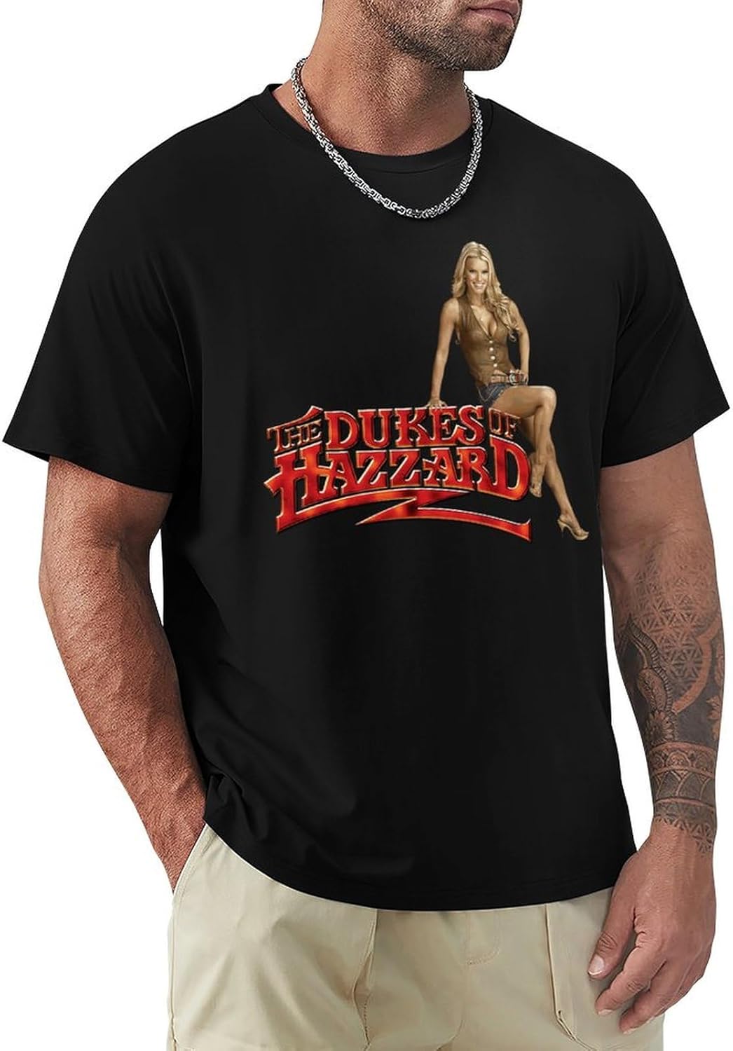 Mens Crewneck Short Sleeve Tshirts for Hazzard Dukes Tee,Athletic Tee for Running