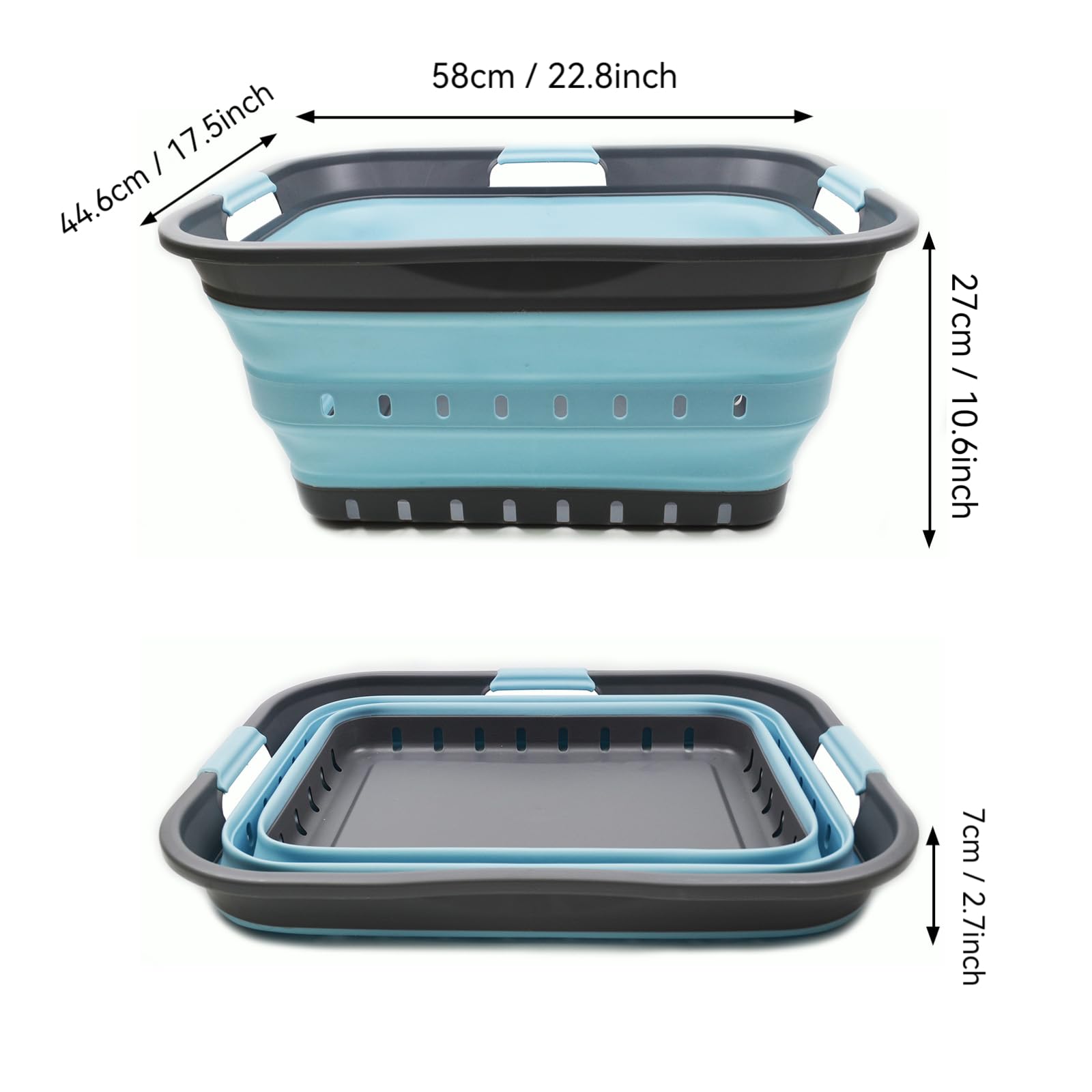 Relaxdays Cesto Portabiancheria Pieghevole, 36 Litri, Contenitore Salvaspazio in Plastica con