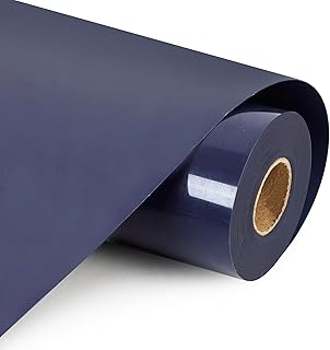 HTVVETUR Navy Heat Transfer Vinyl - 12" x 9ft HTV Rolls for Shirts, Iron on Vinyl for Cameo - Easy to Cut & Weed (K19 Navy Blue-9ft)