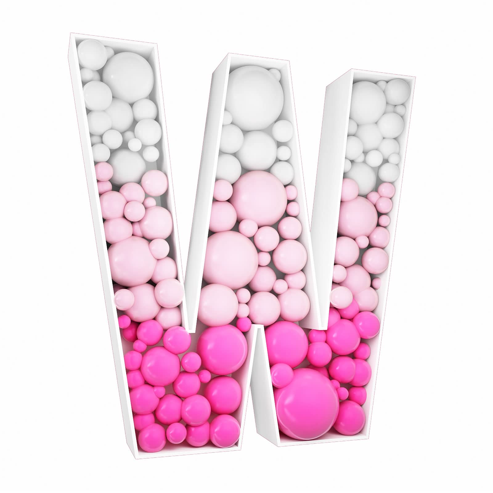 Photo 1 of 3FT Tall Mosaic Balloon Frame Letters Big Marquee Light Up Letters DIY Kit for Birthday Party Wedding Backdrop Decor Letter W Pre-Cut Foam Board 3FT Letter W