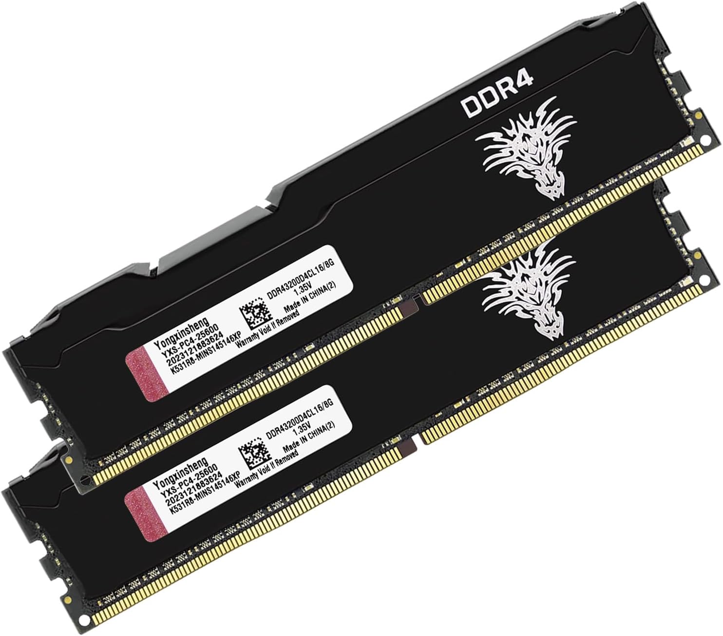 DDR4 3200MHz 16GB Kit (8GBx2) Desktop RAM PC4-25600 UDIMM Non-ECC Unbuffered 1.35V 288 Pin CL16 PC Computer Memory Upgrade Module Support XMP 2.0 Auto Overclocking (Black)