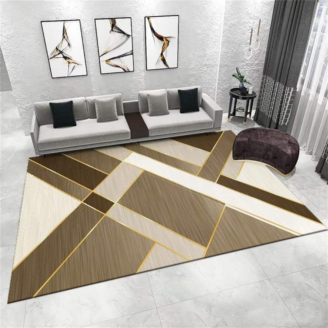 Tapis entrée intérieur et salon 120x160cm grand tapis chambre à bandes