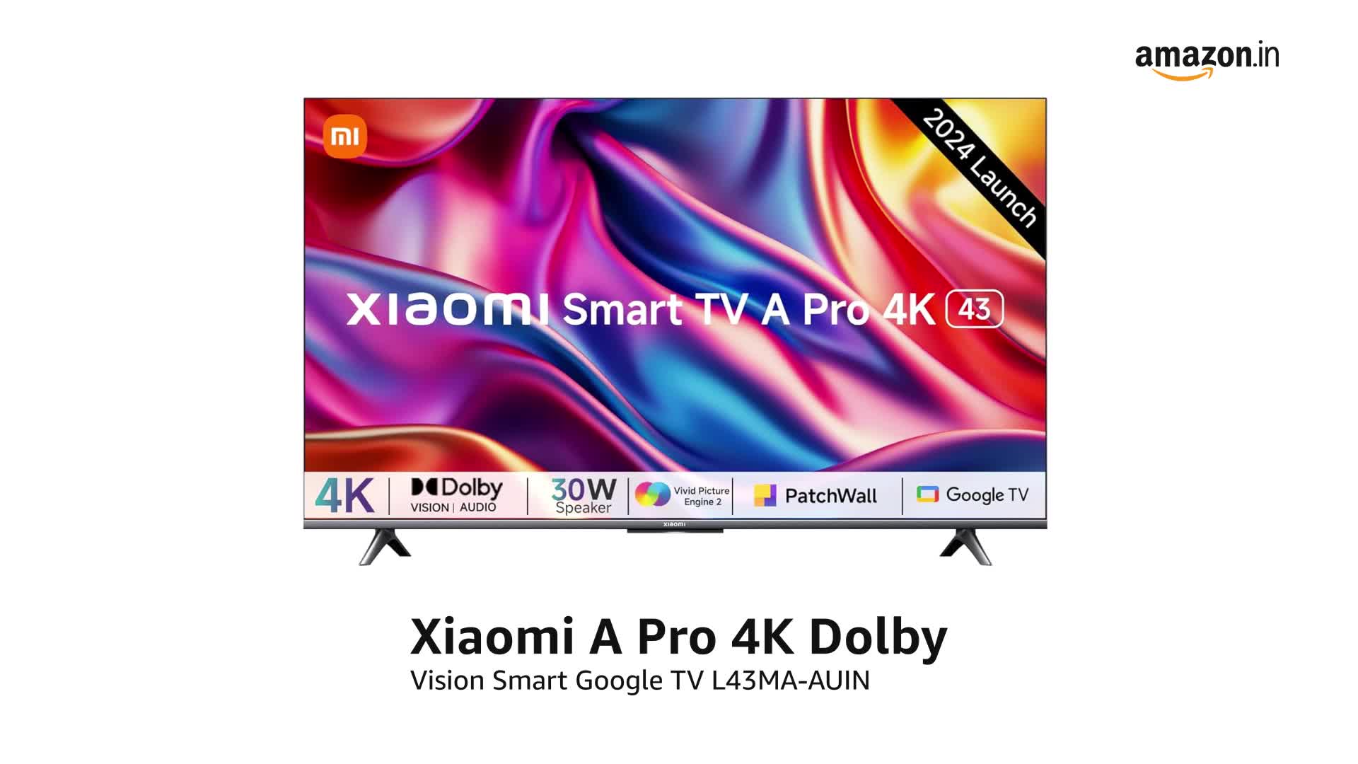 Xiaomi 108 cm (43 inches) A Pro 4K Dolby Vision Smart Google LED