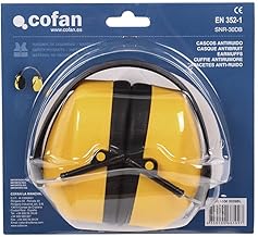 Cofan Auriculares de Protección | Anti-Ruido | Color Amarillo | Fabricado en ABS y Poliestireno | Con Blíster o Sin Blíster