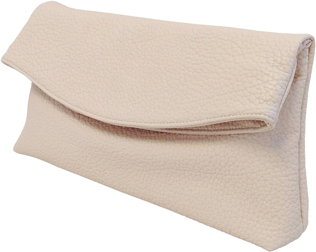 JNB Faux Leather Oversize Foldover Clutch
