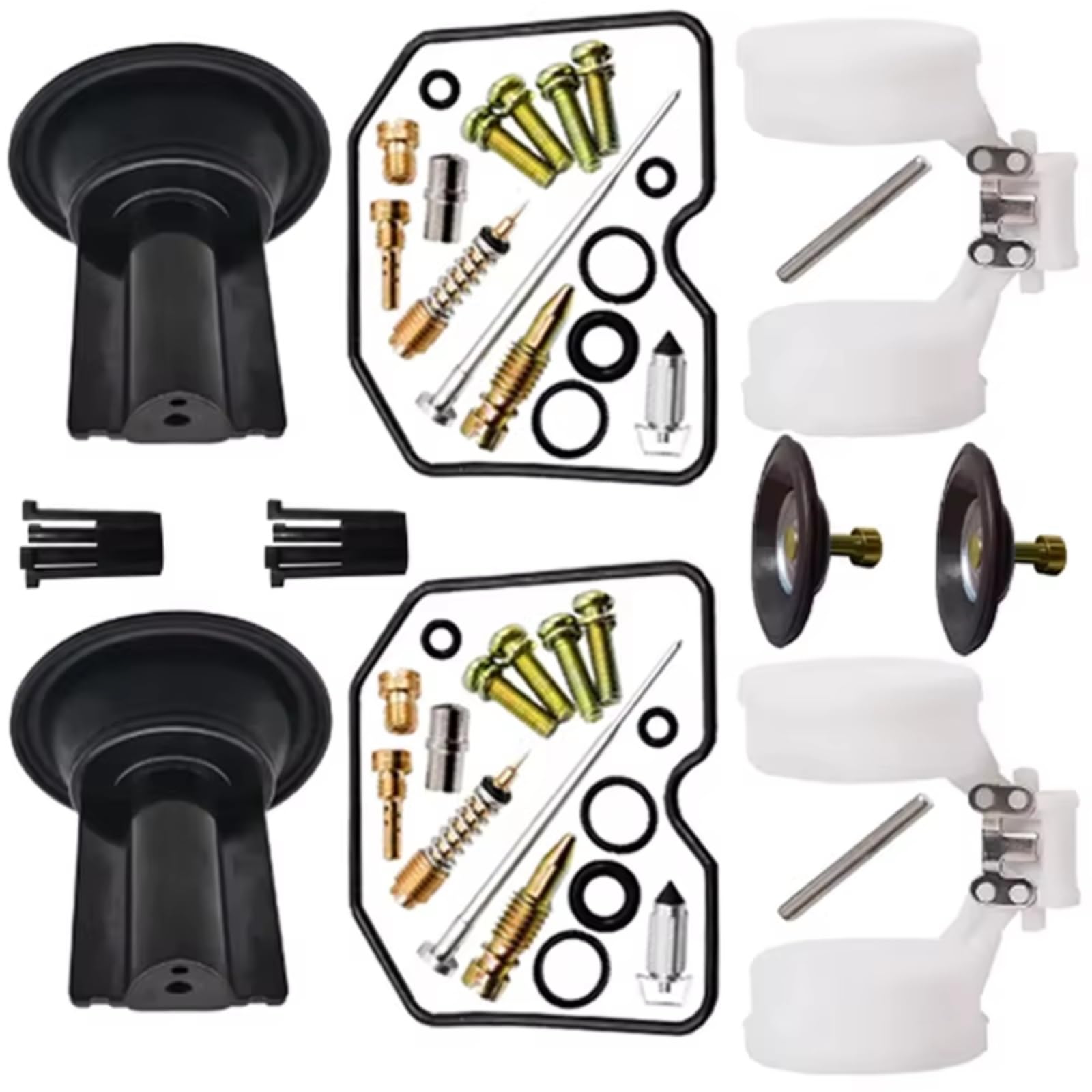 Cepillo De Carbón De Arranque Motor Motocicleta para EX250 para ZZR250 para GPX250 para ZZR GPZ EX 250 Diafragma De Émbolo Flotante Kit Reparación Carburador(Set 2)