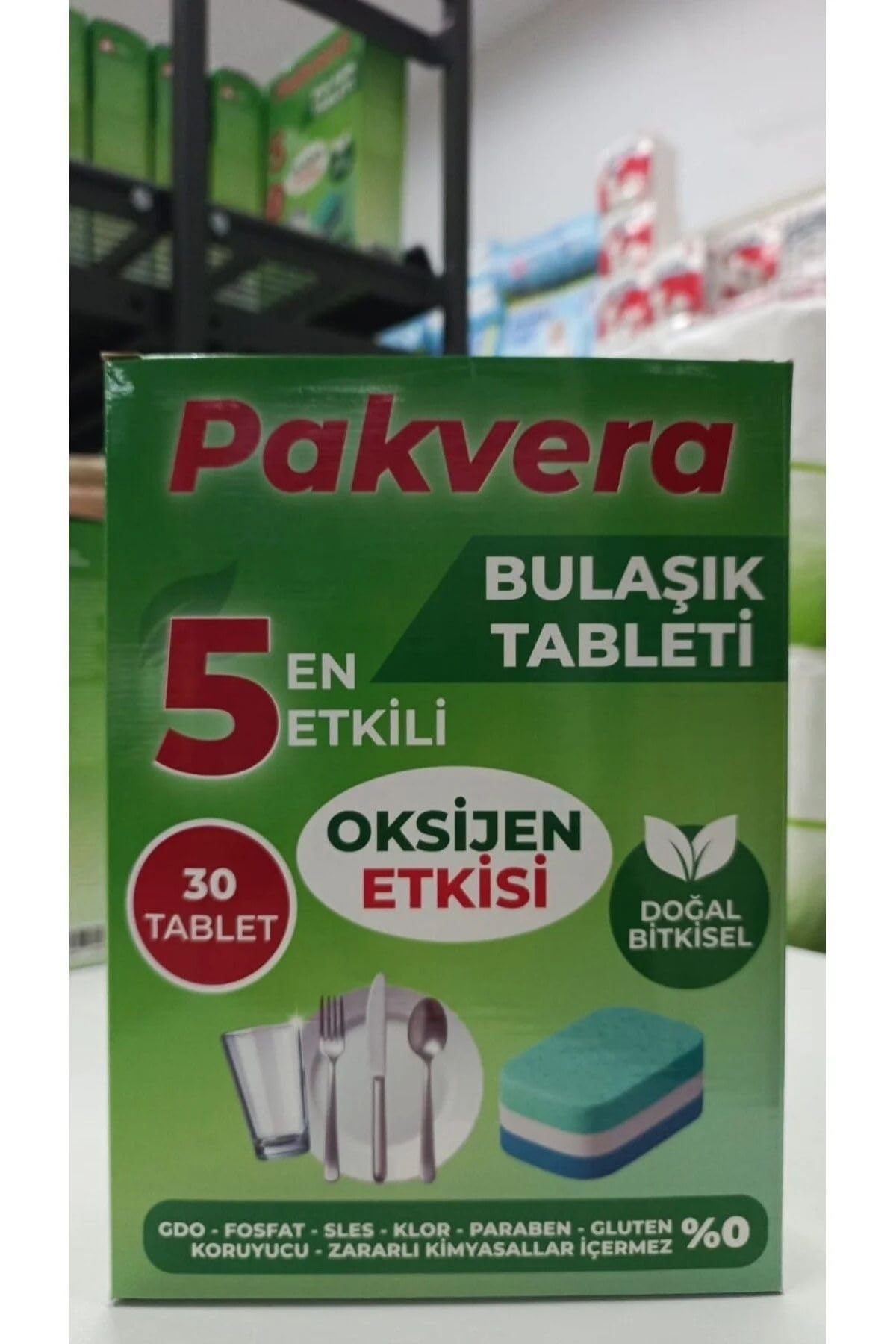 GİMDES Helal Sertifikalı Doğal Bitkisel Bulaşık Makinesi Tableti Oksijen Etkili 30'lu