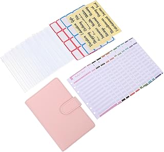 NOLITOY 4 Conjuntos Manual De Enchimento Envelopes Fichário Dinheiro Envelopes Fichário Protetor Fichário Orçamento Fichário Com Zíper Envelopes Sala De Aula Imitação De Couro A6