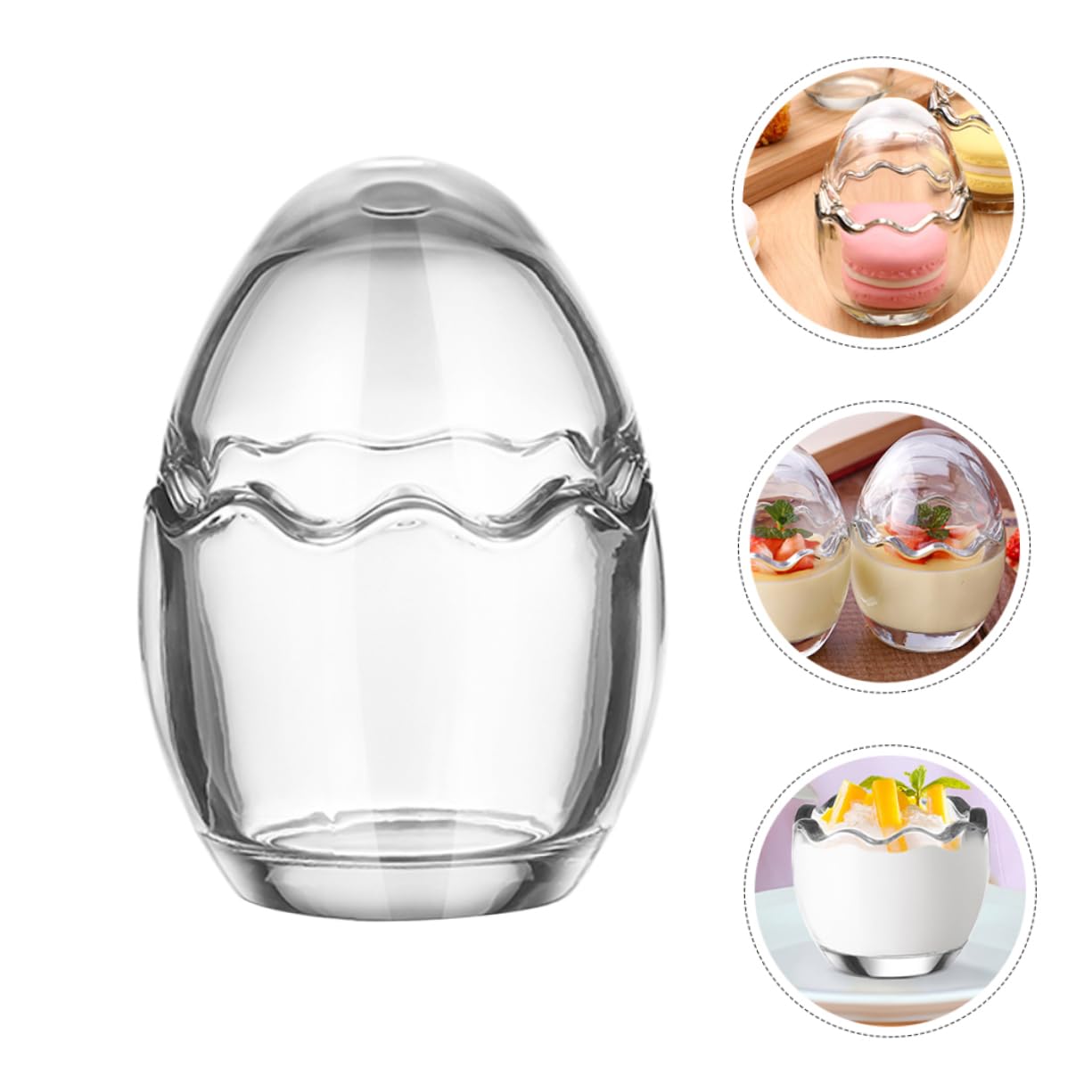 PRETYZOOM 4 Piezas taza de budín de vidrio vasos para postres cristal vasitos para postres cristal Envase yogurt Vaso yogurt vidrio taza de pastel tazas de budín transparentes