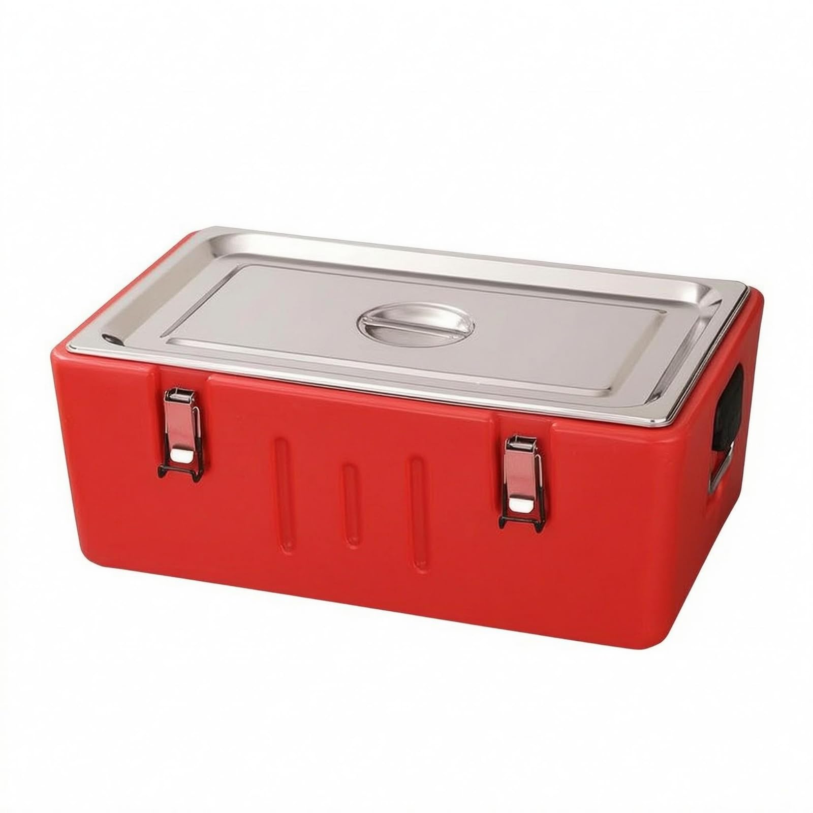 Contenedor Térmico Térmica Doble Tapa Contenedor Térmico Rectangular con Asas Laterales Recipiente Aislado, Caja De Aislamiento Con Revestimiento Extraíble De Cuatro Compartimentos