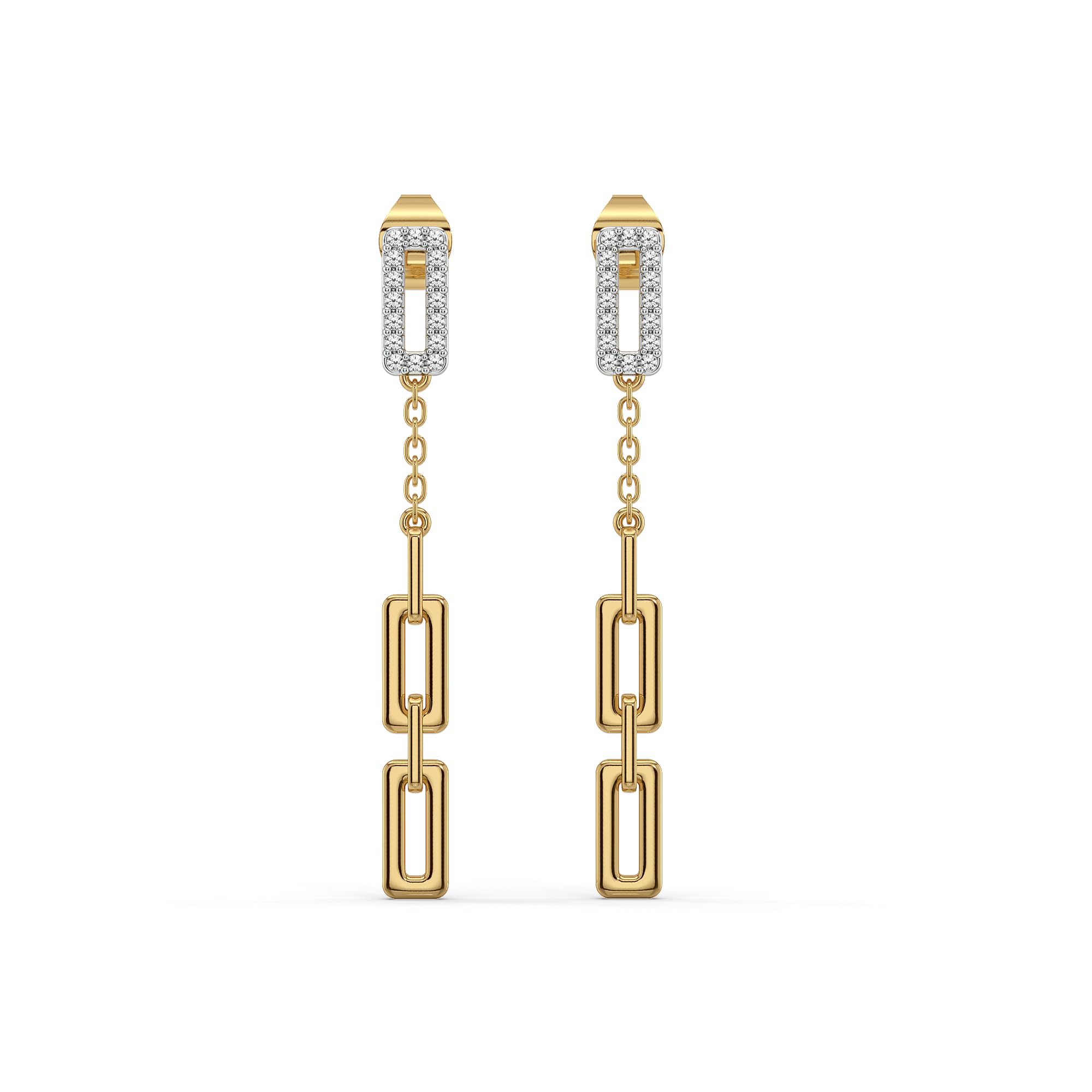 Linkin' It Up Drop Earrings Hypoallergenic in 18kt Yellow Gold Vermeil on 925 Sterling Silver in Ready to Gift Jewelry Box-fine-jewelry-image-1