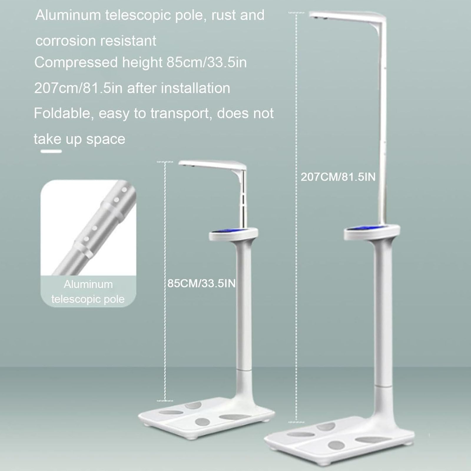 Pèse Personne Impédancemètre,Balance De Santé Numérique Capacité électronique De Balance Médicale De Taille Et De Poids, Avec Toise: 5-200 Kg/80-195 Cm