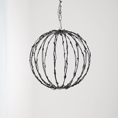 Miniatura 6 de Bolas de luz LED de metal para colgar en el árbol, para patio, vacaciones, festival, decoración de jardín (12 pulgadas, 3 unidades)