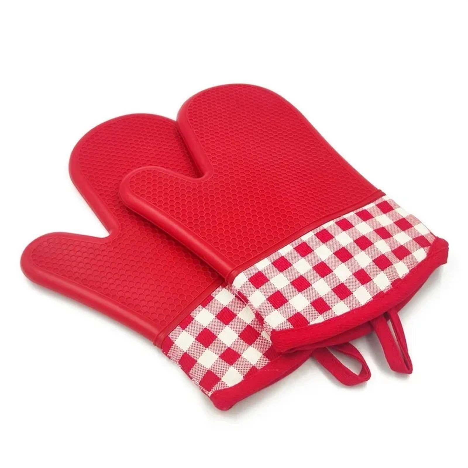 Gants De Four Gants de Four Professionnels en Silicone, 2 pièces, Courts, isolants for Micro-Ondes, épais, Haute température