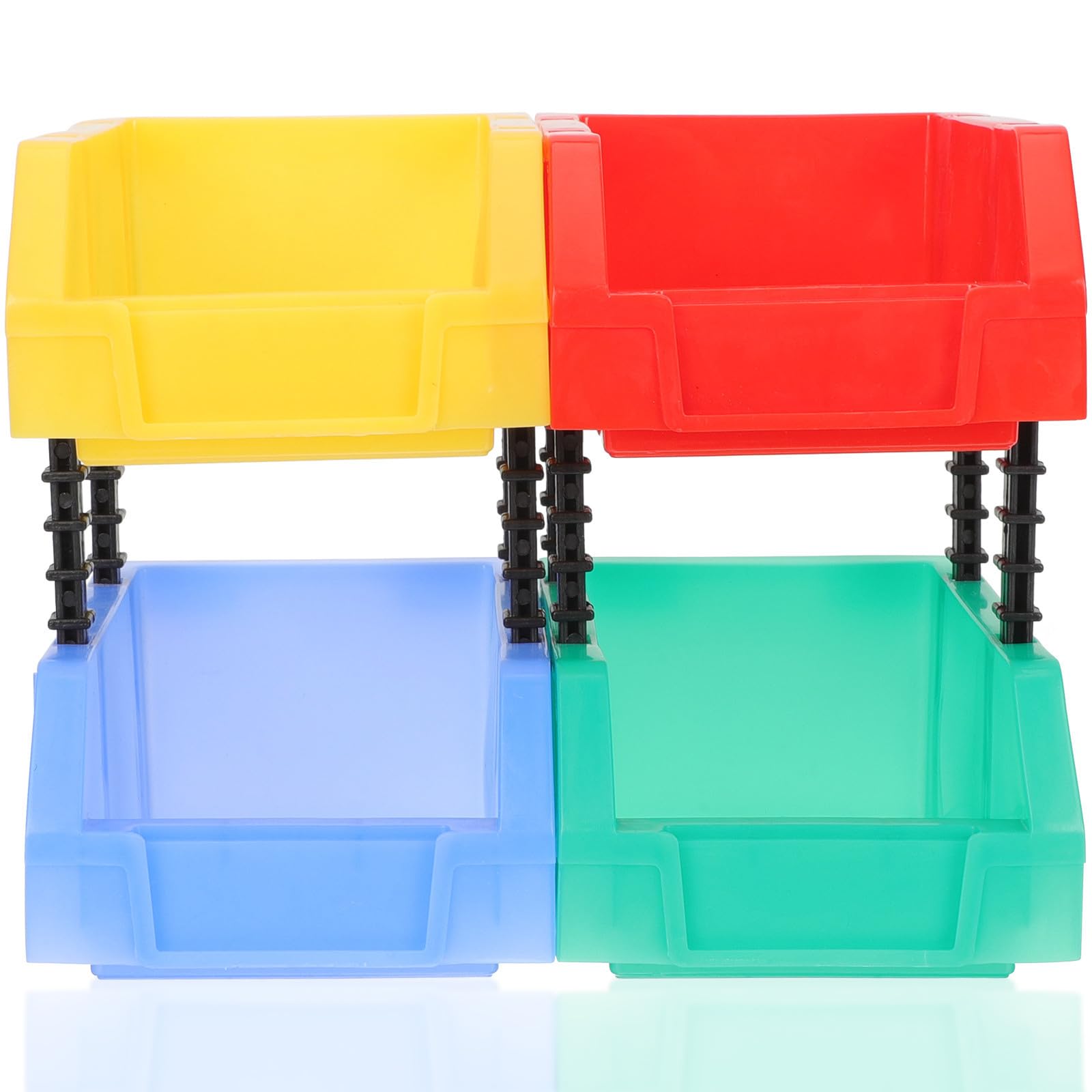 Caisse de stockage colorée et empilable DOITOOL : organiseur en plastique pour vis et outils