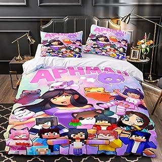 PTNQAZ Hot APHMAU Bedding Sets Single Double King Size Game Bed Set Children's Kids Bedroom Quilt Cover Bed Linens (Single,1)