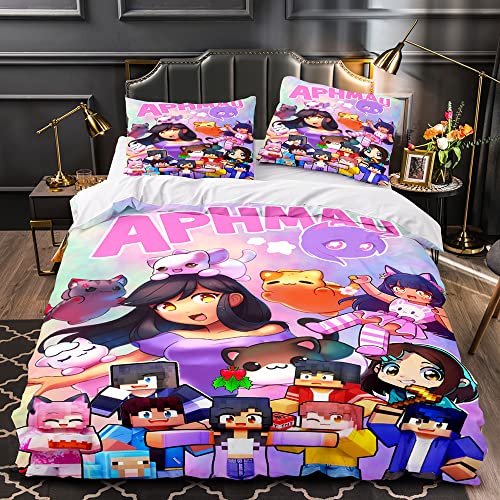PTNQAZ Hot APHMAU Bettwäsche-Sets Einzel-, Doppel-, King-Size-Bettwäsche-Set Kinder-Schlafzimmer Bettbezug Bettwäsche (Einzelbett, 1) Cover