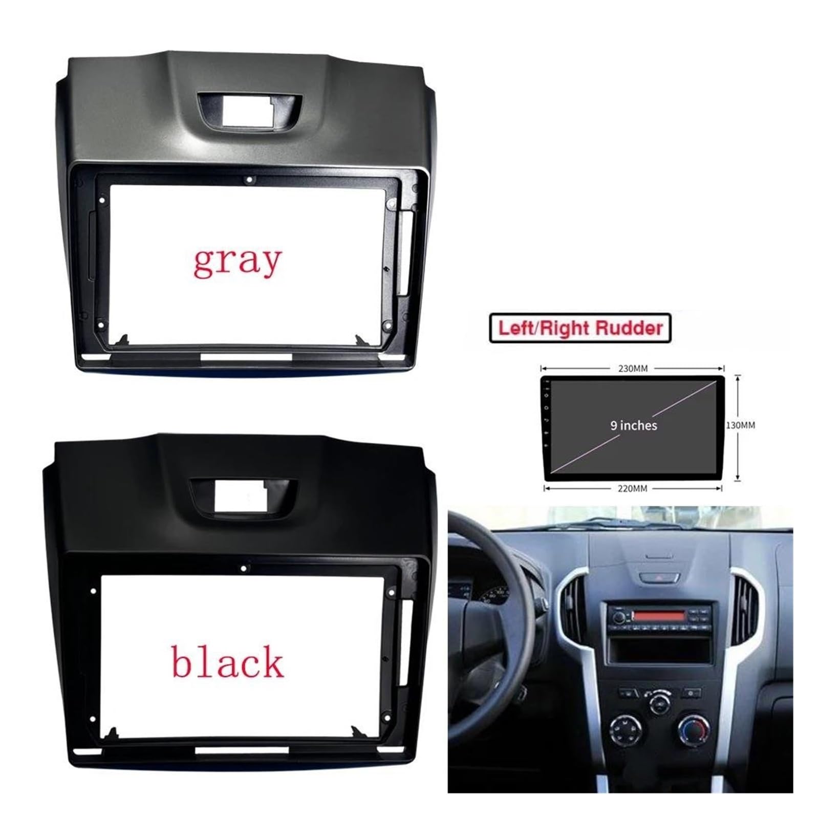 Moldura autorradio Para ISUZU Para D-MAX Para mu-X 2015-2018