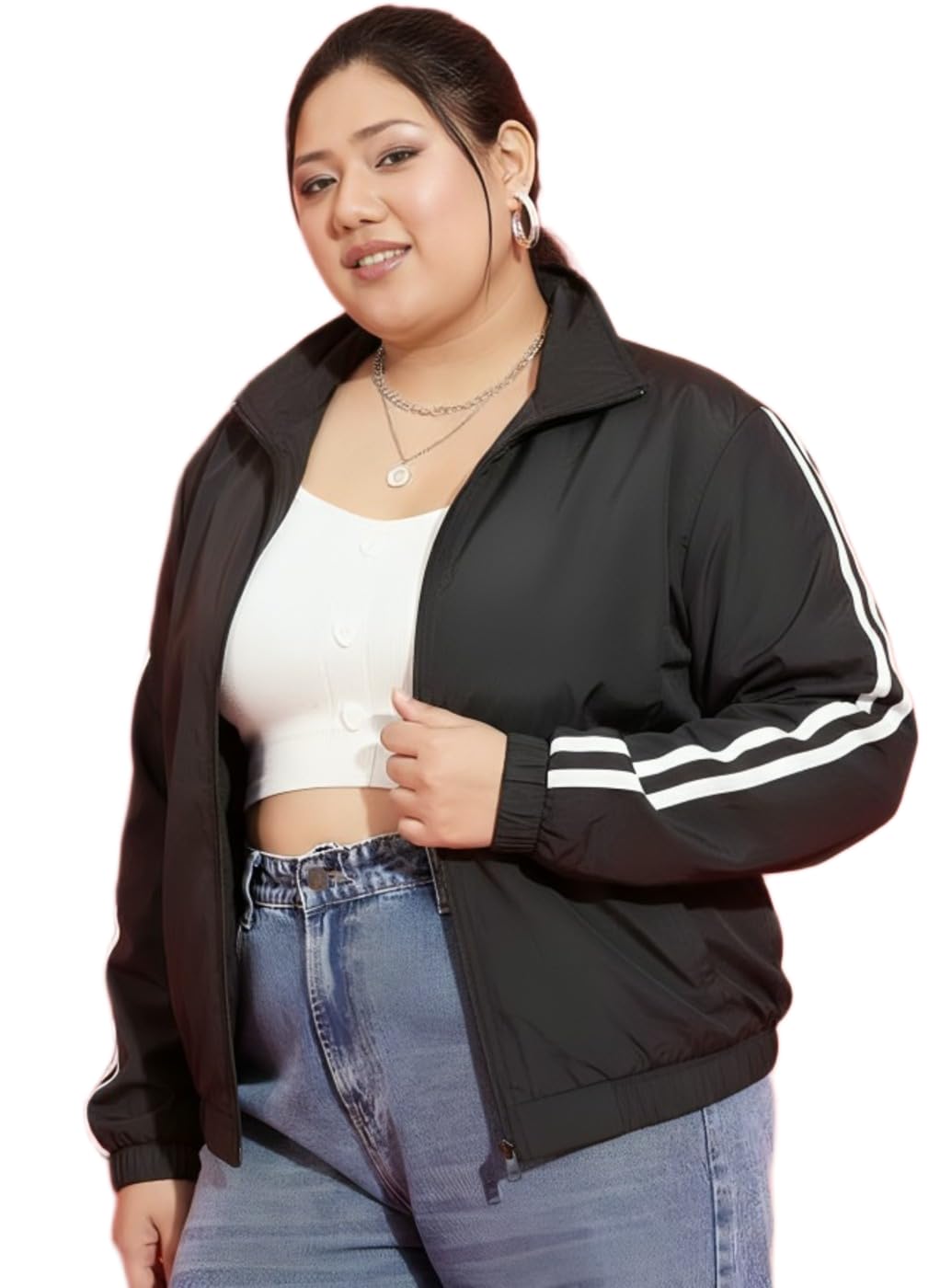 maykr Full Sleeve Jacket,Women Jacket,Black Windcheater-picture-10