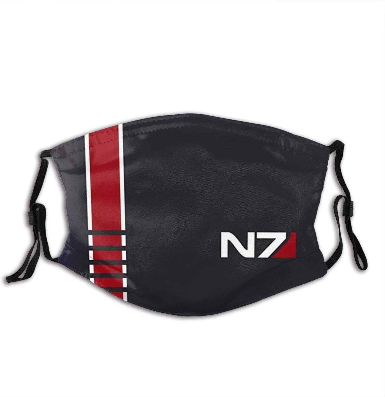 Mass-Effect-N7 Face Mask, Cloth Washable Antidust Wind Masks, Novelty Design Decor for Men Women Kids, 2 Filter