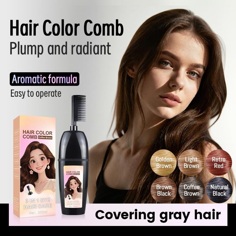 Peigne à coloration capillaire réutilisable brun doré haute précision - 2
