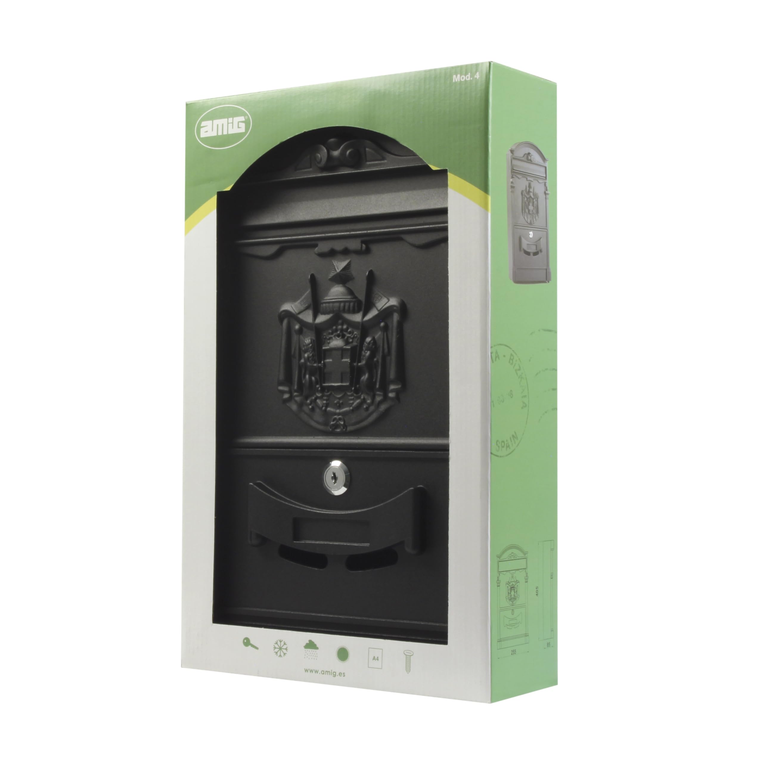 Cassetta Postale Esterna AMIG - In Acciaio Nero Per Parete O Recinzione 37x32x10,5 Cm - Foto 10