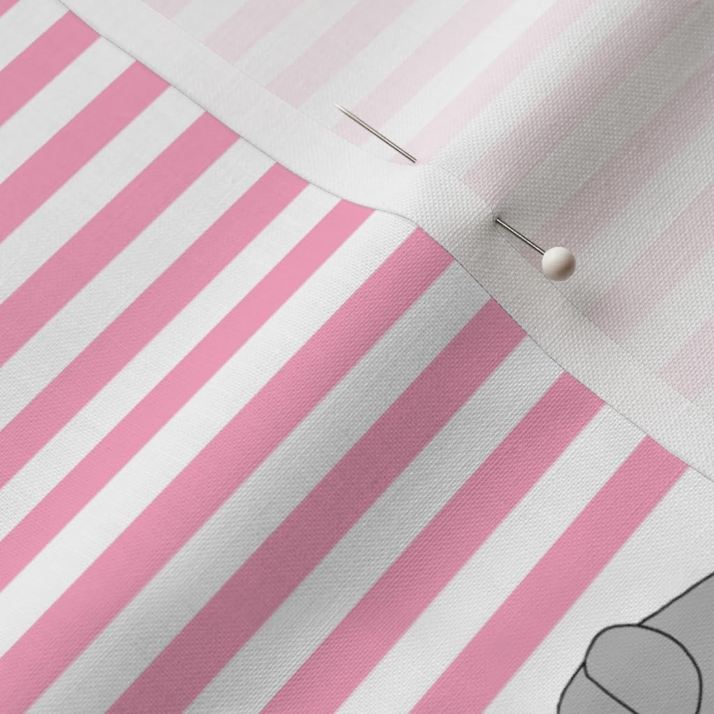 Spoonflower Fabric - Elephant Quilt Pink Gray Elephants Nursery Cheater Printed on Petal Signature Cotton Fabric by The Yard - Sewing Quilting Apparel Crafts Decor