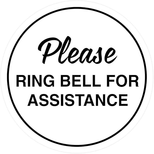 Miniatura 10 de Signs ByLITA Circle Please Ring Bell For Assistance - Letrero de pared o puerta  Fácil instalación  Letrero de recepción de recepción (plata