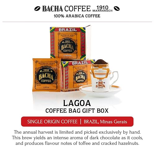 Miniatura 2 de Bacha Coffee  Lagoa Brasil Single Origin, tostado ligero medio, café especial 100% arábica, 12 bolsas de goteo de café, caja de regalo