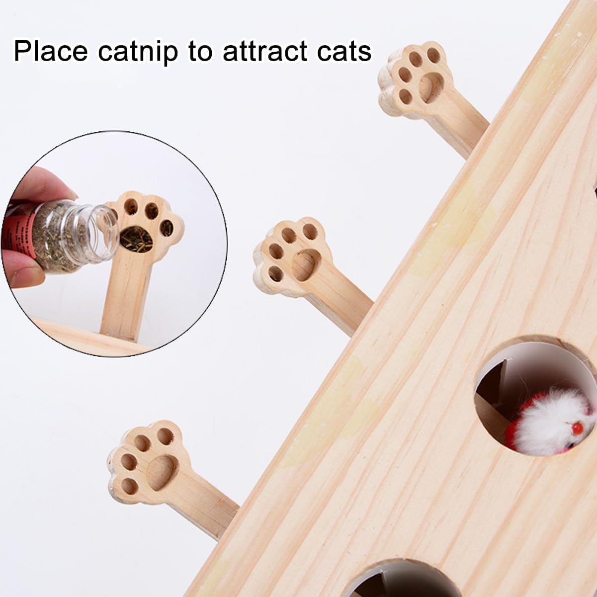 Giocattolo tiragraffi per gatti, gioco interattivo Whack-A-Mole per esercizi e giochi al chiuso, promuove un'attività sana per i gatti