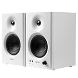 MR4 Powered Studio Monitor Speakers, 4" Active Near-Field Monitor Speaker - White (Pair)