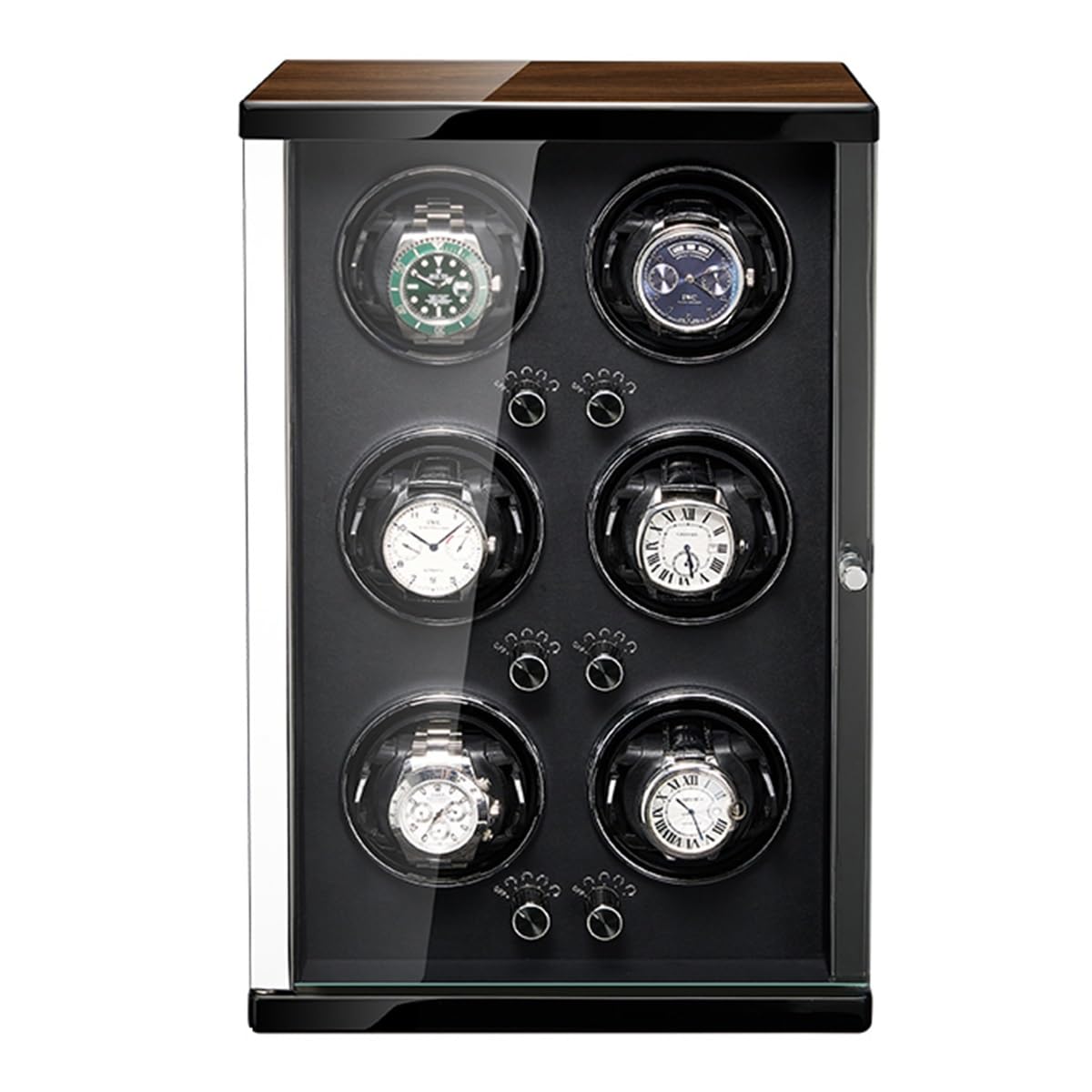 MYUYEE Watch Winder Watch Winder For 1 2 4 6 Automatic Watches With Quiet Japanese Motor Suitable Lady And Man Watches Rotating Watch Device Watch Winder (B-6+0)