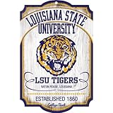 NCAA College Vault Louisiana State Fightin Tigers 11-by-17 Wood Sign